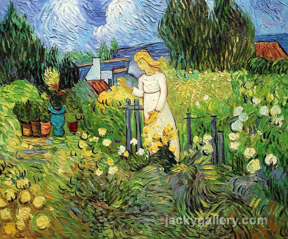 Mademoiselle Gachet in her garden at Auvers sur oise, Van Gogh painting